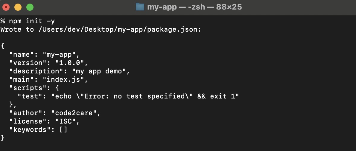 npm command to create package.json